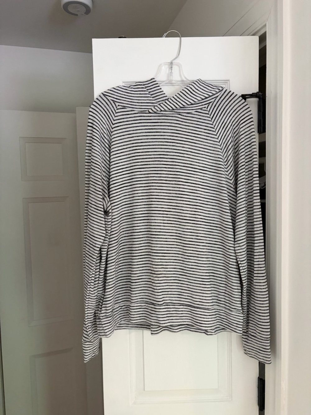 GAP Black & White Striped Pullover Hoodie
